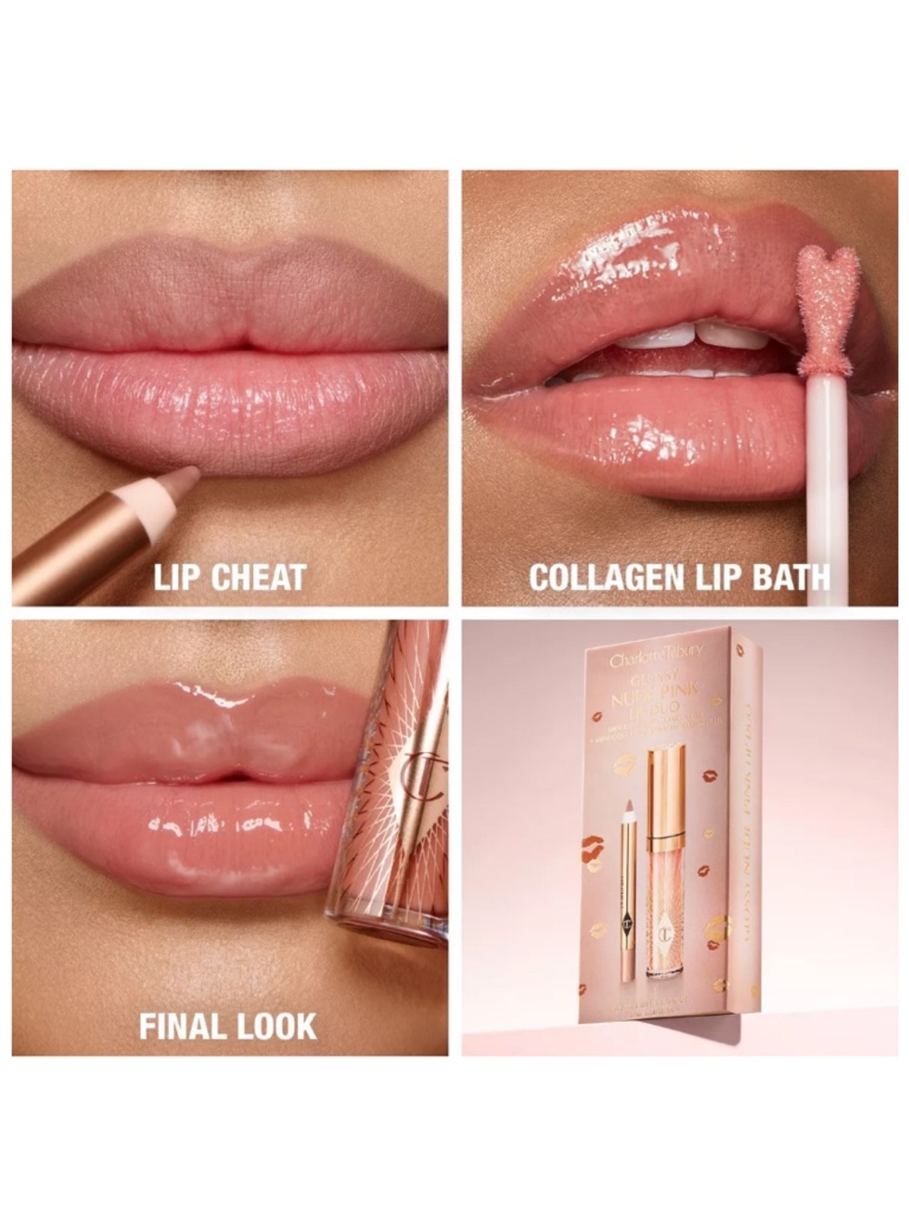 Charlotte Tilbury Glossy Nude Pink Lip Duo NIP - Picture 4 of 7